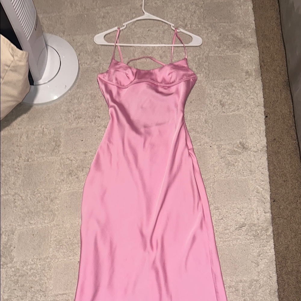 Elegant Pink Satin Dress